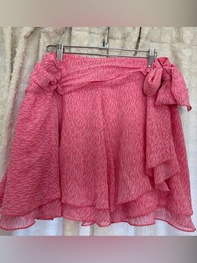 Women’s Pink Ruffled Tiered Wrap Skirt